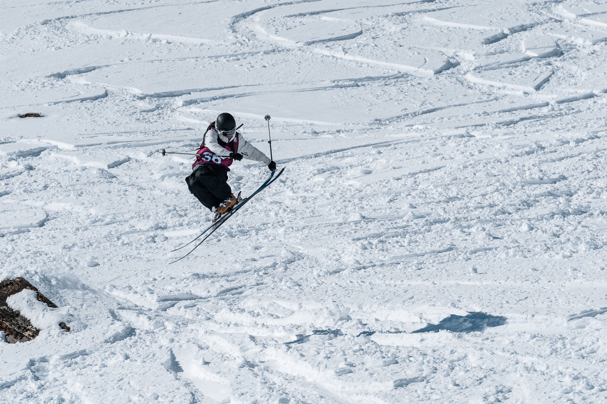 Snow Ski jump Bites Vitamins Athlete
